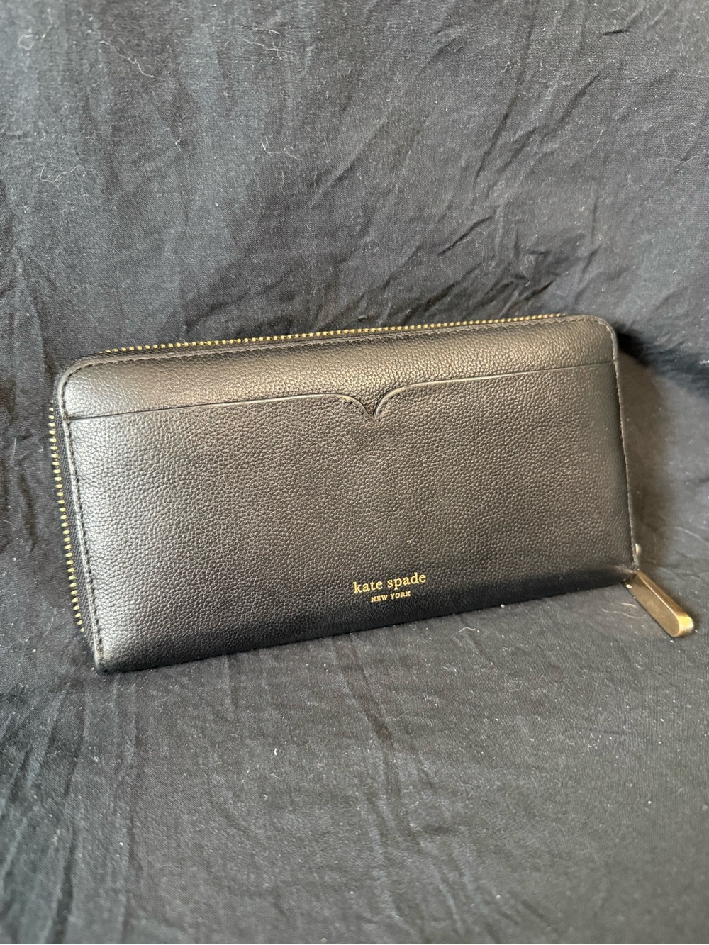 Kate Spade Toujours Zip Around Continental Wallet in Black Pebbled Leather - Picture 4 of 9